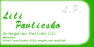 lili pavlicsko business card